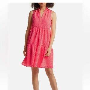 Pulitzer Novella Dress in Coral Mini Medallion Eyelet NWT size Medium